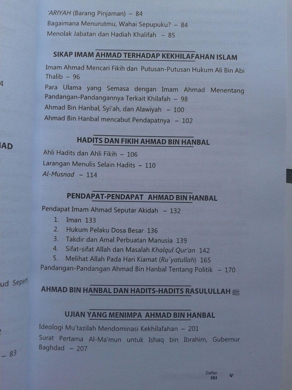 Buku Biografi Imam Ahmad Kehidupan Sikap Dan Pendapatnya isi 3