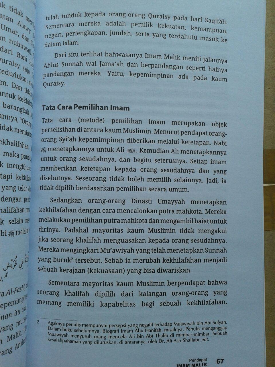 Buku Biografi Imam Malik isi
