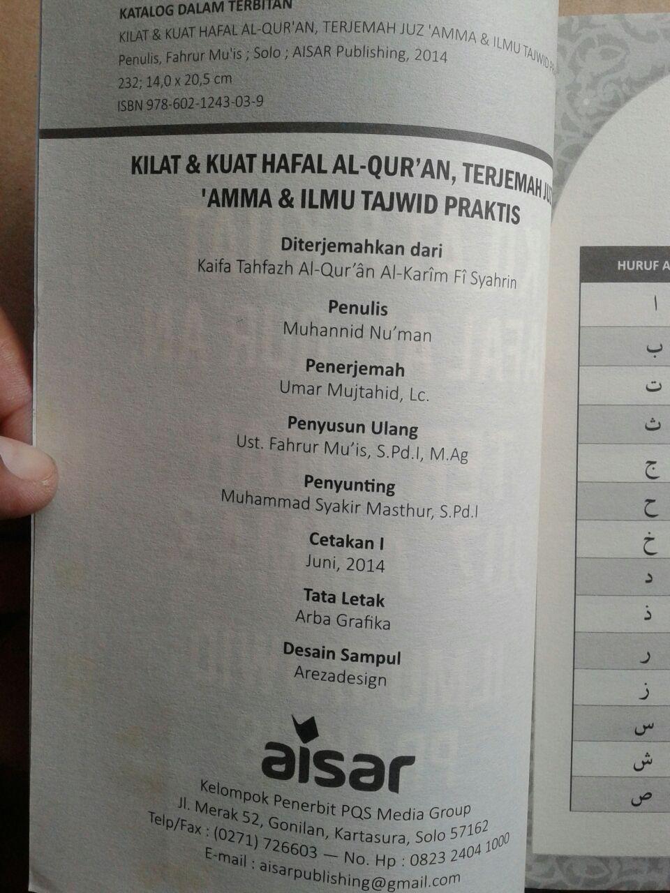 Buku Kilat Dan Kuat Hafal Al-Qur'an Terjemah Juz Amma Tajwid isi