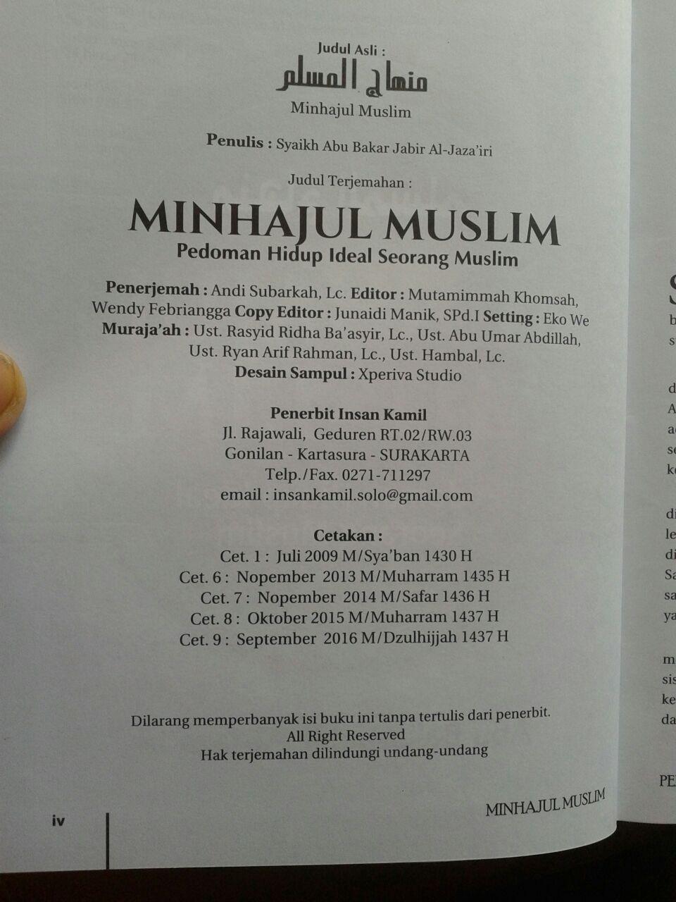 Buku Minhajul Muslim Pedoman Hidup Ideal Seorang Muslim isi 6