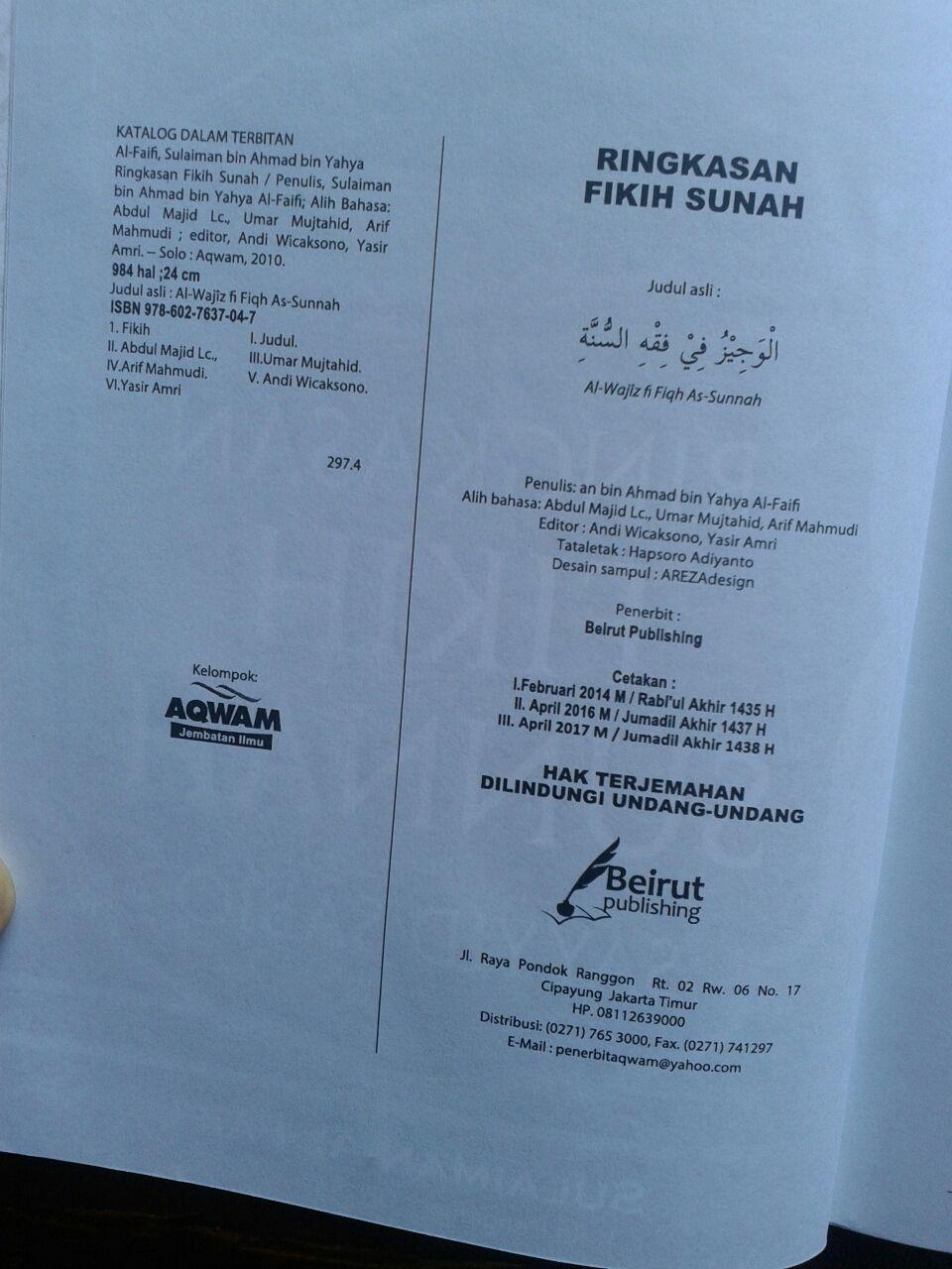 Buku Ringkasan Fikih Sunnah Sayyid Sabiq isi 5