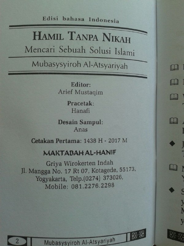 Buku Saku Hamil Tanpa Nikah Mencari Solusi Islami isi 2