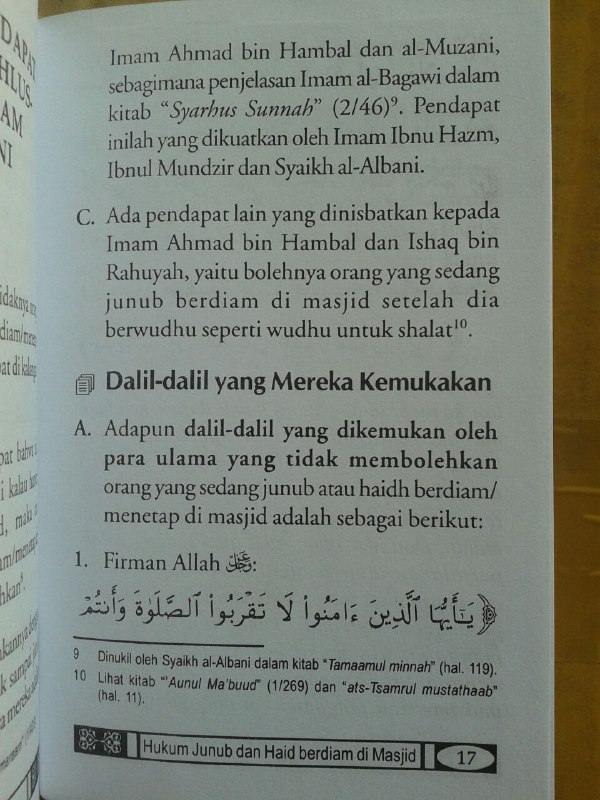 Buku Saku Hukum Junub Dan Haid Berdiam Di Masjid isi