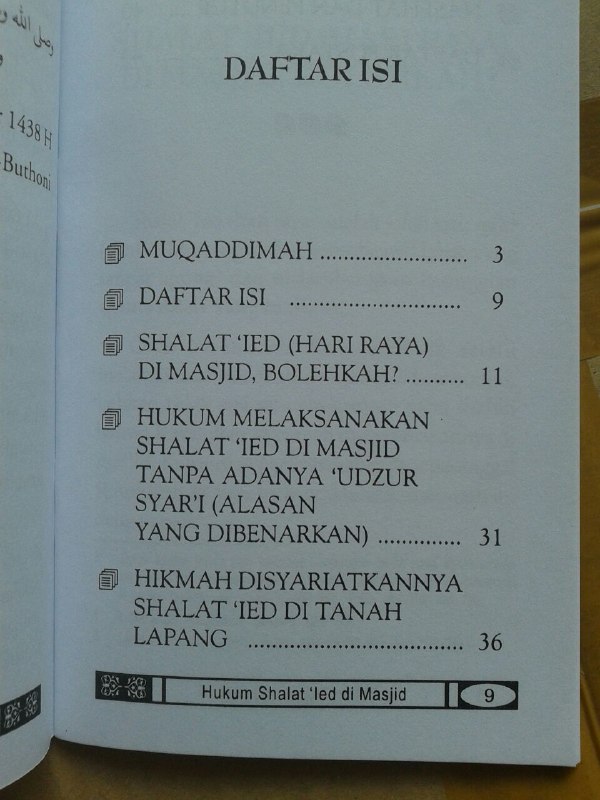 Buku Saku Hukum Shalat Ied Di Masjid isi 3