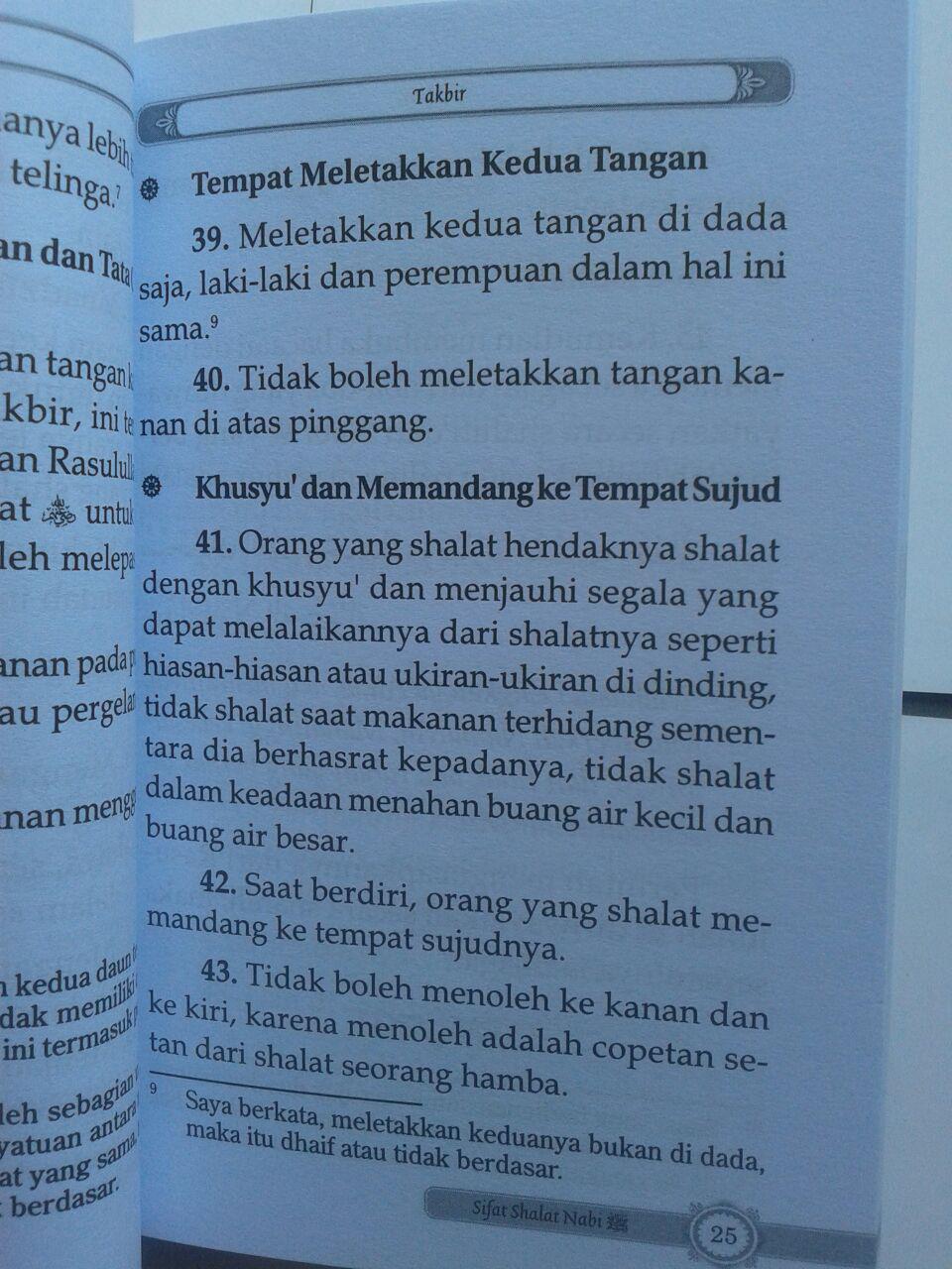 Buku Saku Praktis Sifat Shalat Nabi isi