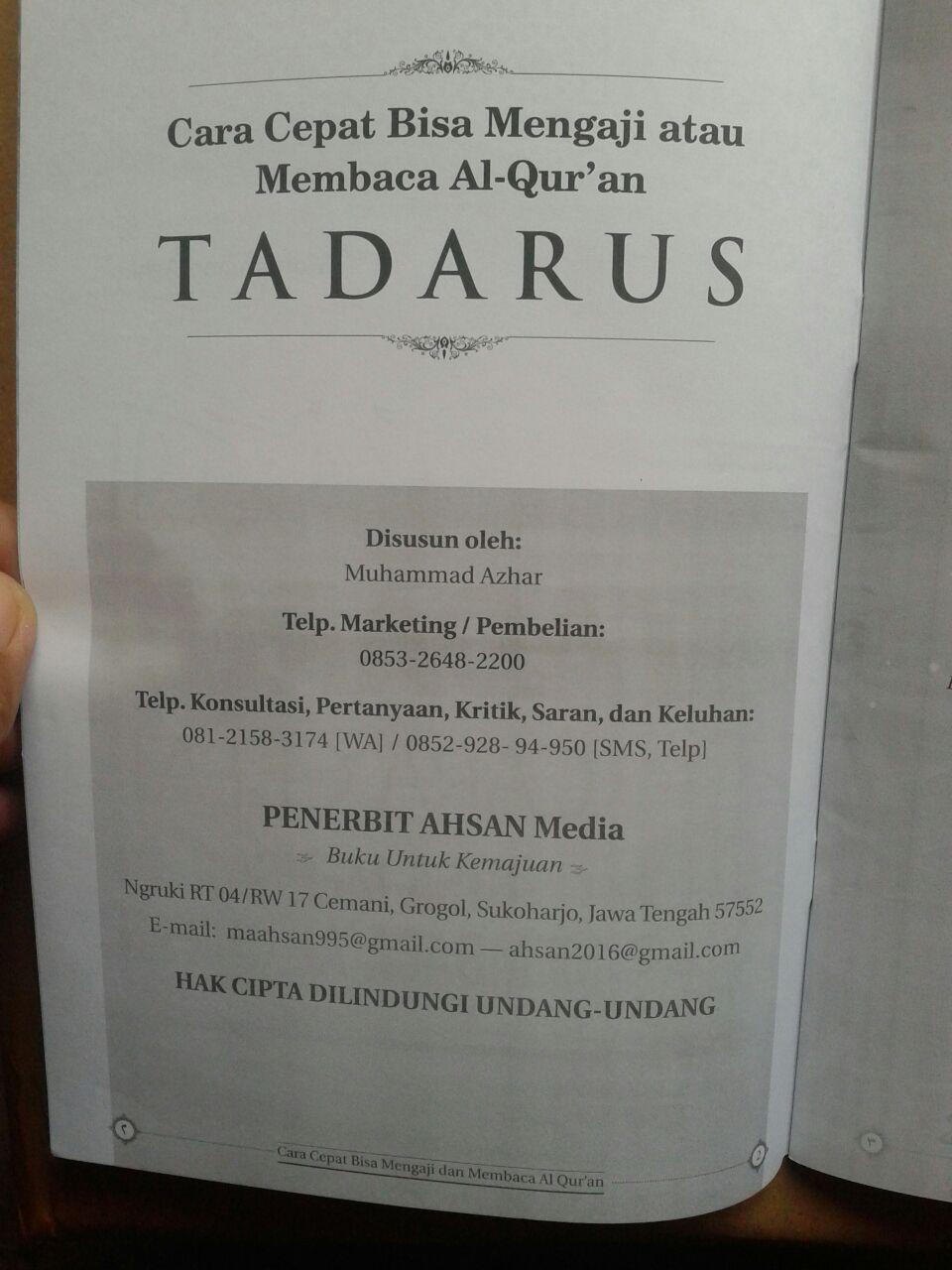 Buku Tadarus Cara Cepat Mengaji Membaca Al-Quran 1 Jam isi 4