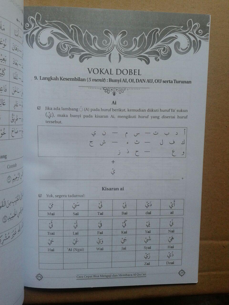 Buku Tadarus Cara Cepat Mengaji Membaca Al-Quran 1 Jam isi