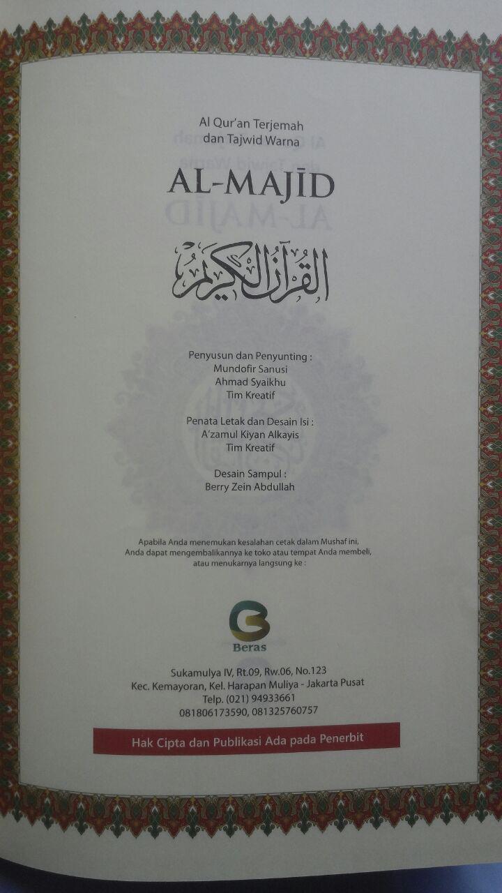Al-Quran Terjemah Dan Tajwid Warna Al-Majid Ukuran A4 105,000 15% 89,250 isi 2
