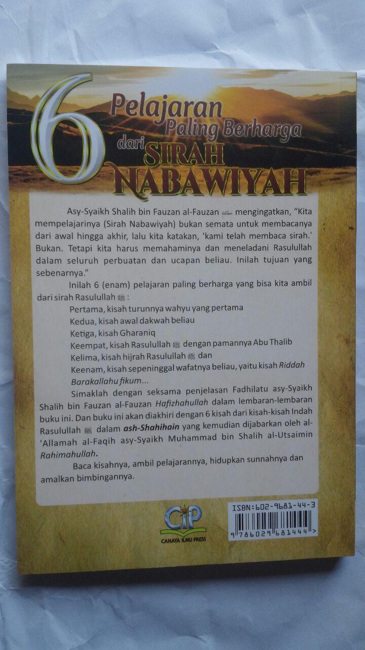 BK2794 Buku 6 Pelajaran Paling Berharga Dari Sirah Nabawiyah 35.000 15% 29.750 Cahaya Ilmu Press cover 2