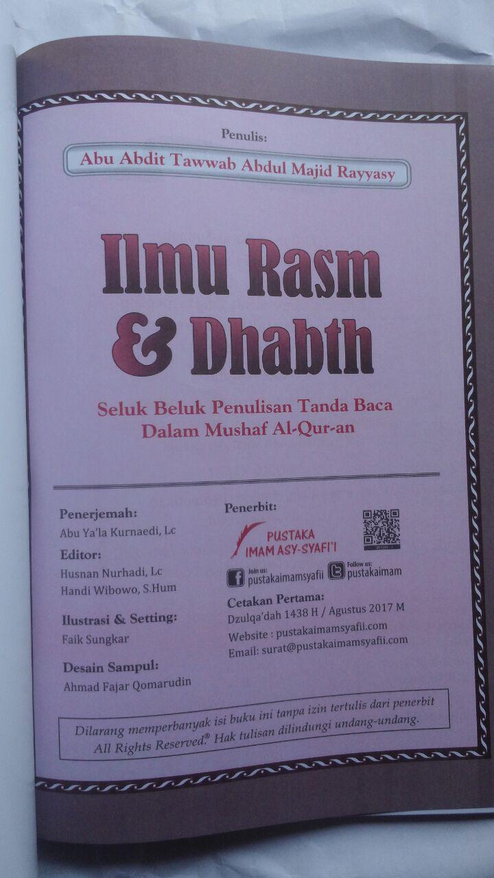 BK2795 Buku Ilmu Rasm Dan Dhabth Seluk Beluk Penulisan Tanda Baca 25.000 15% 21.250 Pustaka Imam Asy-Syafi'i isi 2