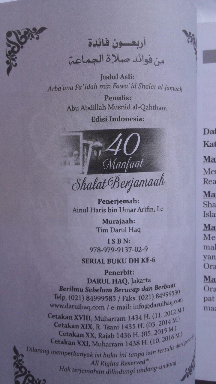 Buku 40 Manfaat Shalat Berjamaah 15.000 15% 12.750 Darul Haq isi 5