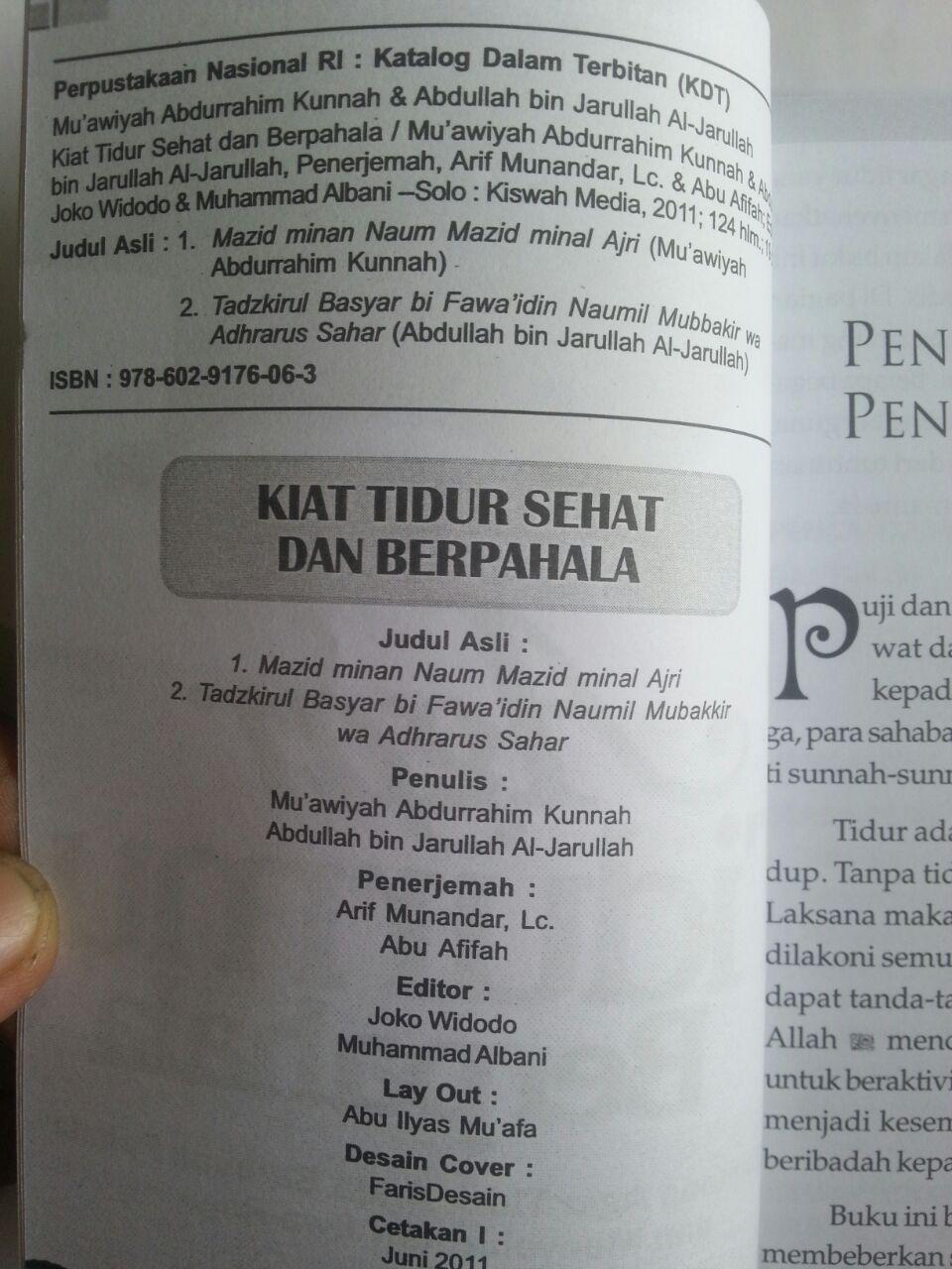 Buku Agar Tidurmu Berpahala Dan Menyehatkan Jiwa Raga isi