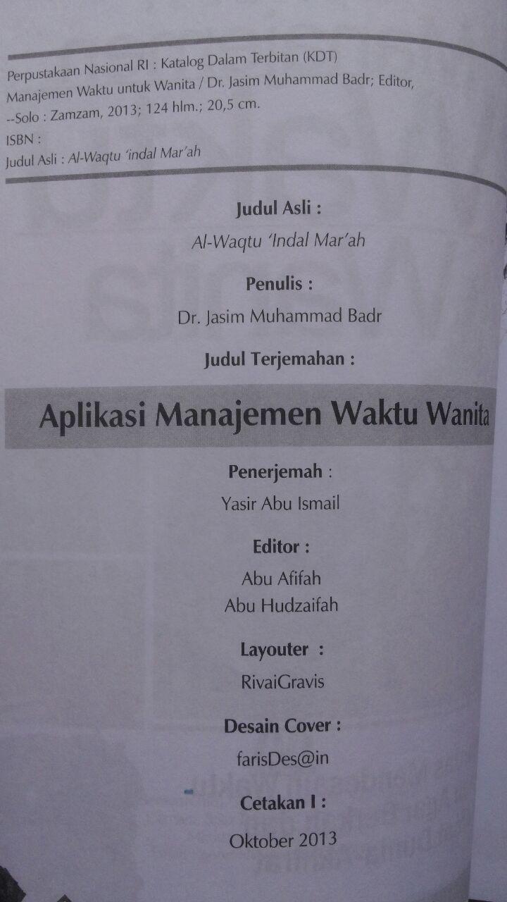 Buku Aplikasi Manajemen Waktu Wanita 26.000 15% 22.100 Multazam Dr. Jasim Muhammad Badr isi 4