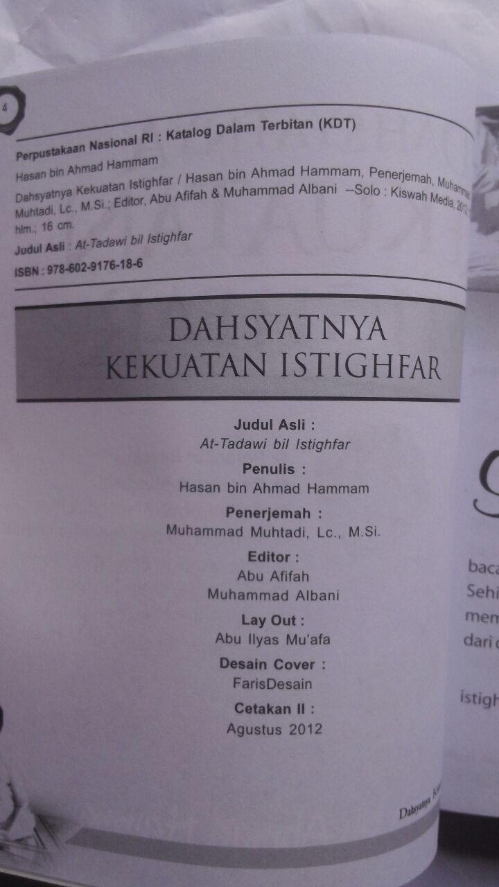 Buku Dahsyatnya Kekuatan Istighfar 22.000 15% 18.700 Kiswah Media Hasan bin Ahmad Hammam isi 3