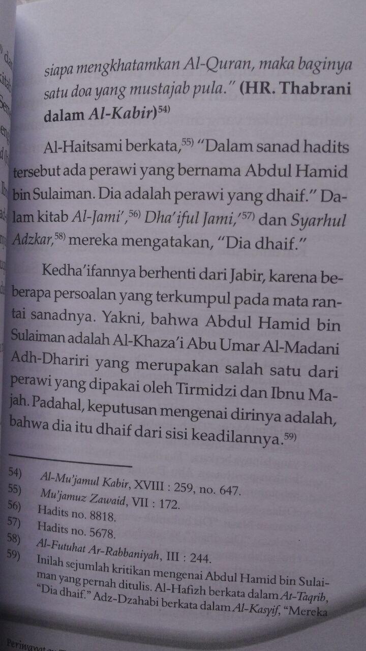 Buku Doa Khatam Al-Quran Antara Sunnah Dan Bidah 18.500 15% 15.725 Qiblatuna Syaikh Bakr Bin Abdullah Abu Zaid isi
