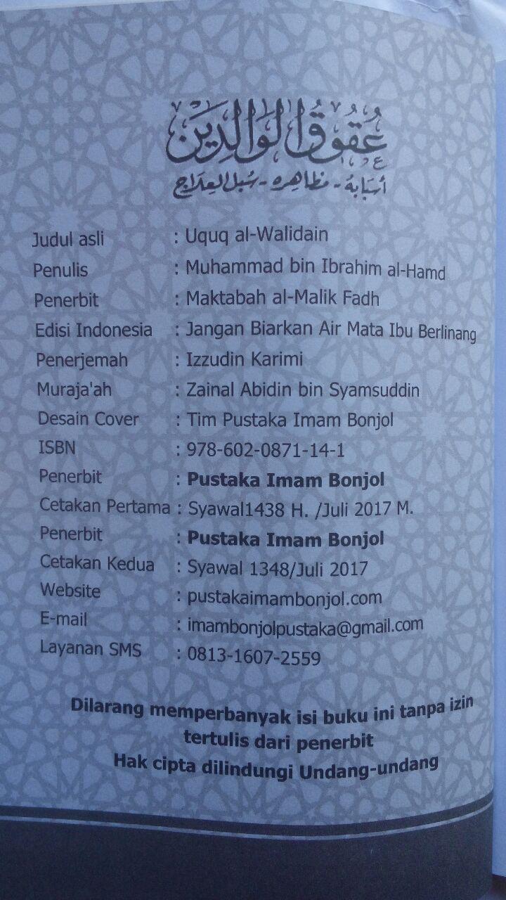 Buku Jangan Biarkan Air Mata Ibu Berlinang 12.000 15% 10.200 Pustaka Imam Bonjol cove