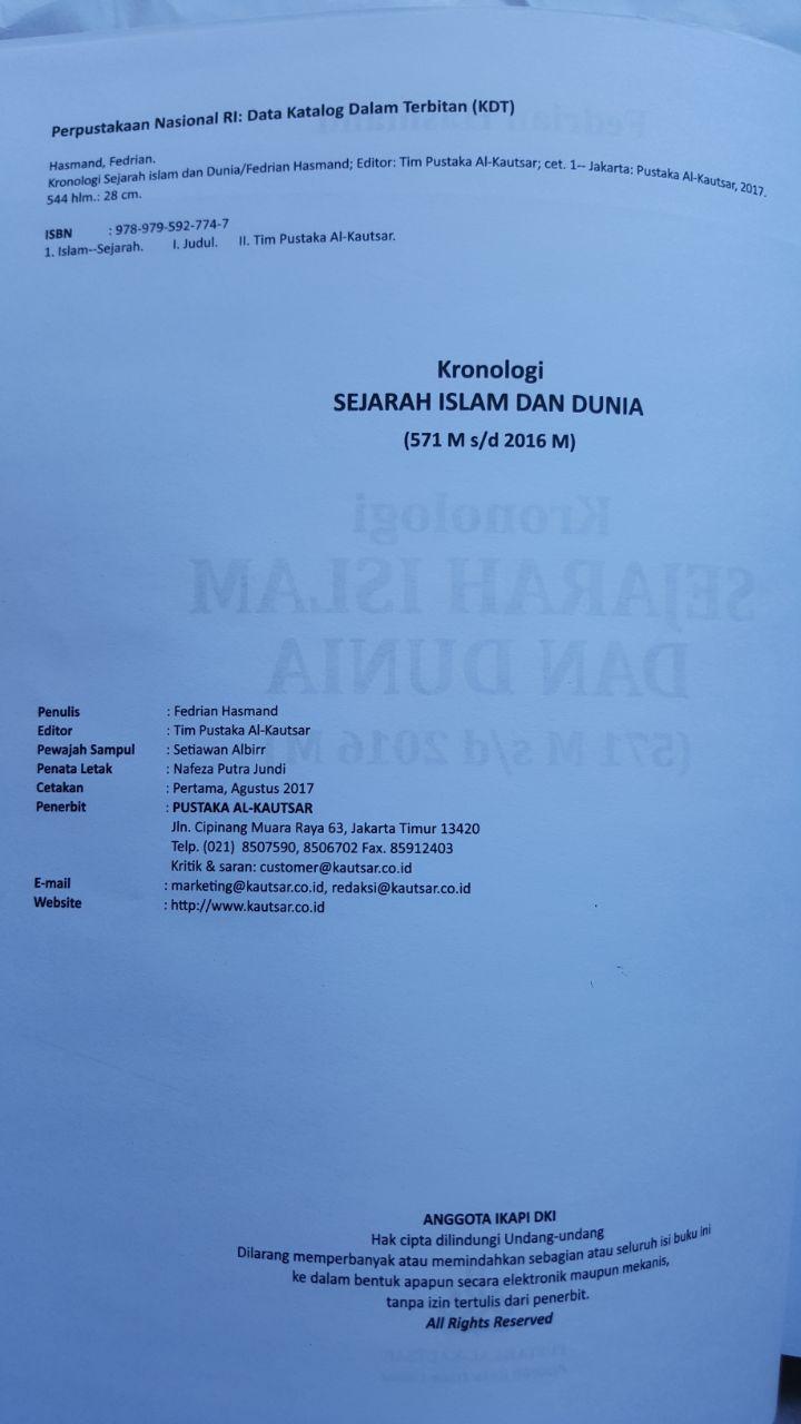 Buku Kronologi Sejarah Islam Dan Dunia 571 - 2016 Masehi 185.000 20% 148.000 Pustaka Al-Kautsar isi 3