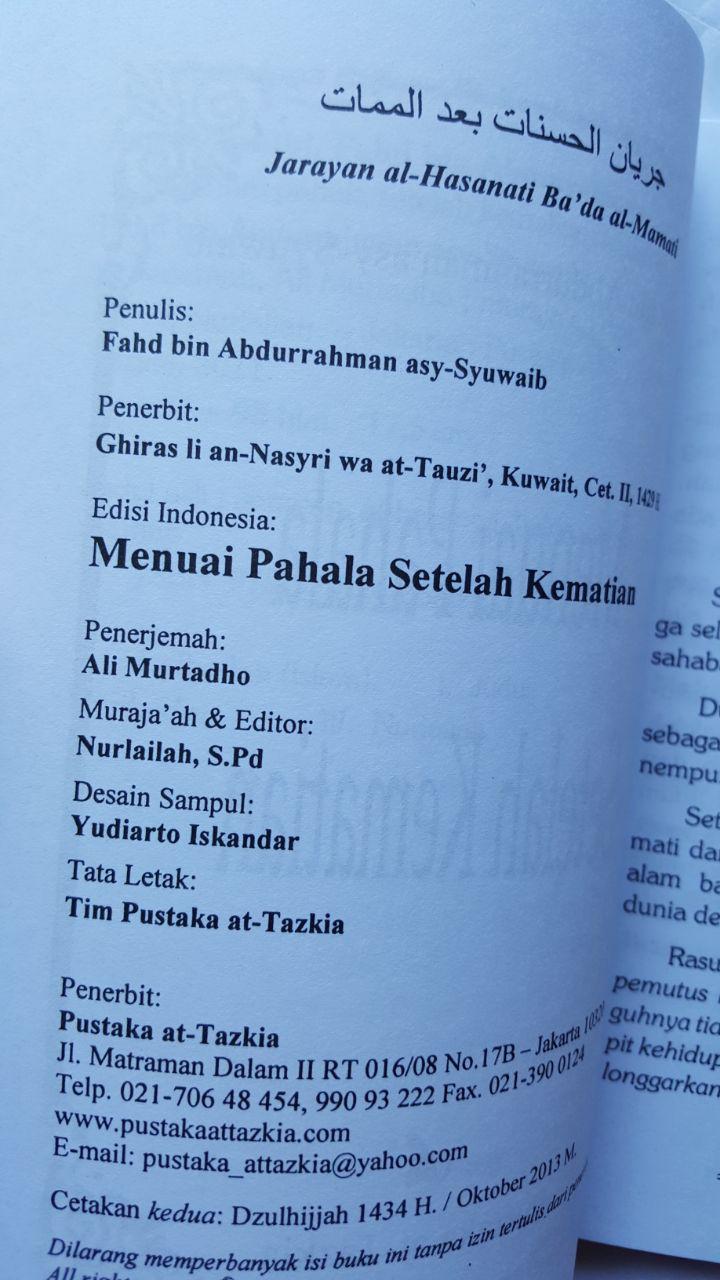 Buku Menuai Pahala Setelah Kematian 14.000 15% 11.900 Pustaka At-Tazkia isi 4