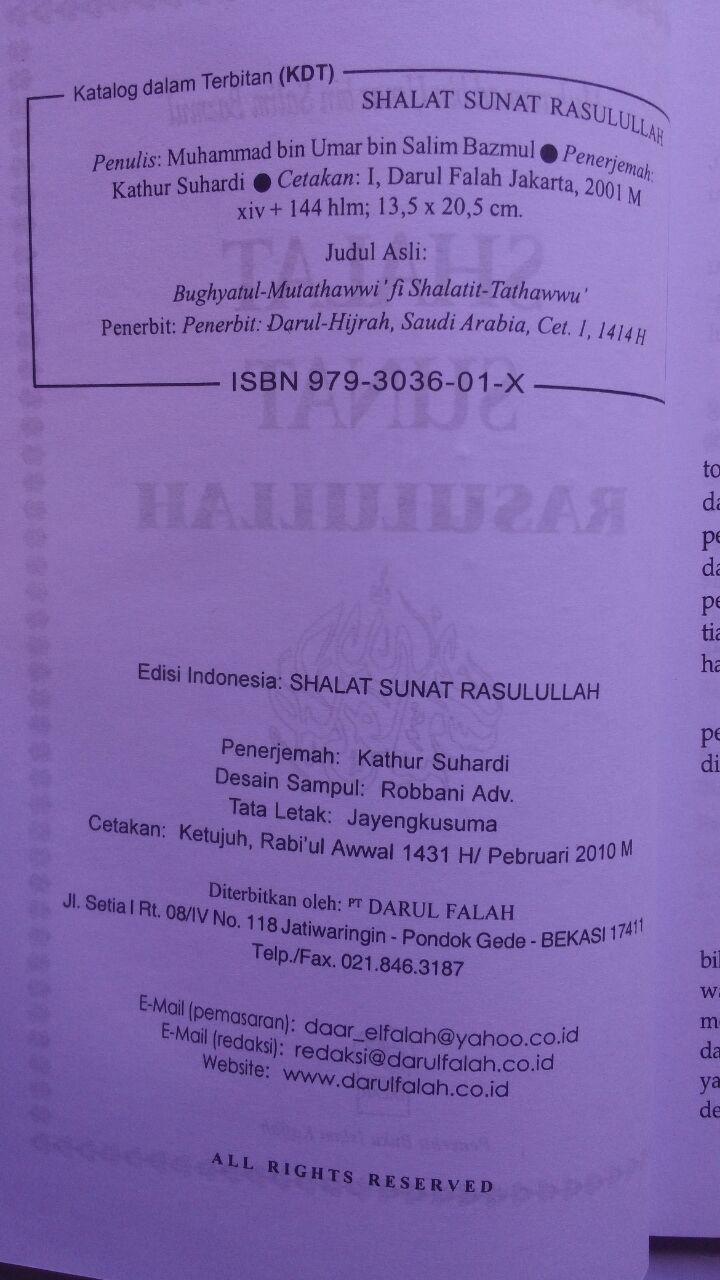 Buku Shalat Sunat Rasulullah 21.000 15% 17.850 Darul Falah isi 3