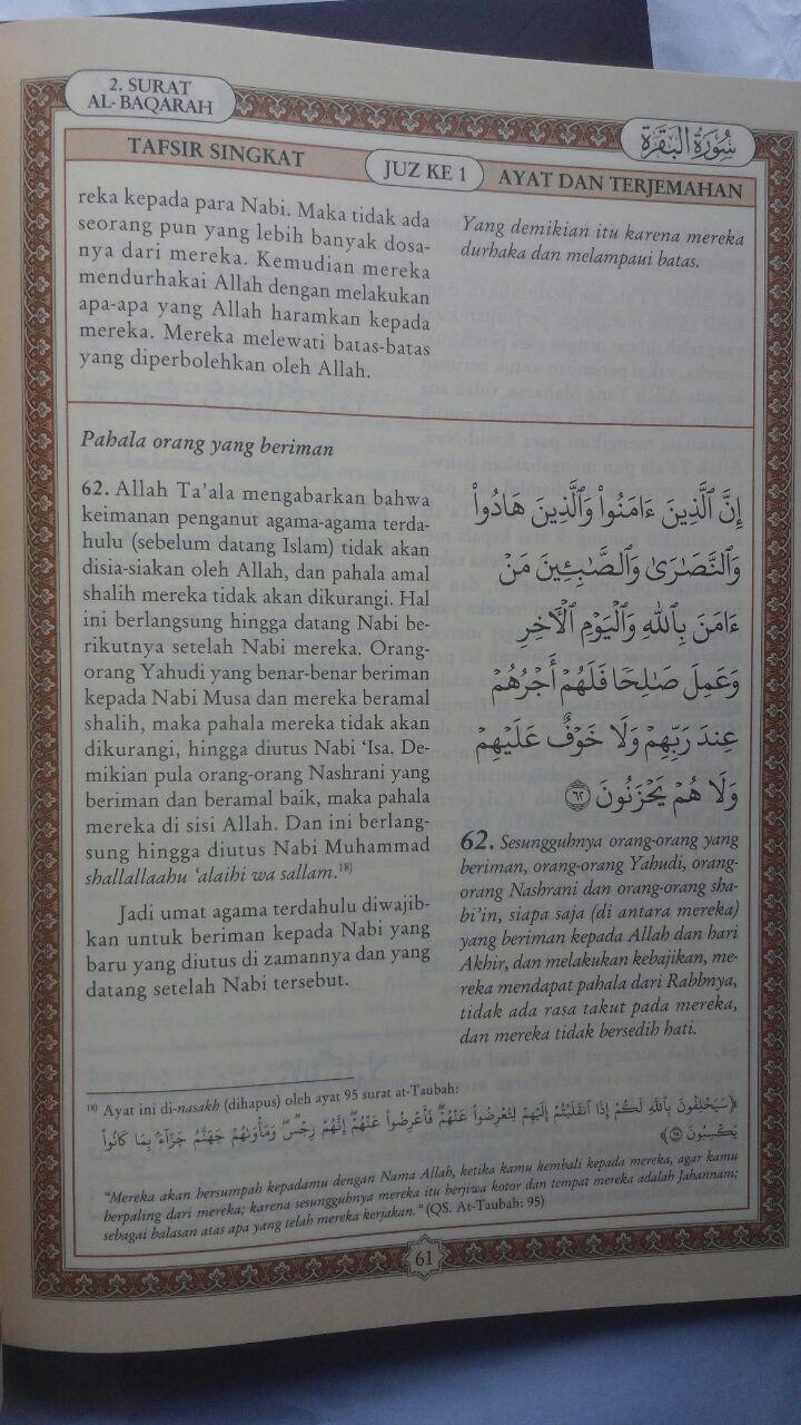 Buku Tafsir Singkat Al-Quran Dan Terjemah Kecil Set 30 Jilid 450.000 25% 337.500 Pustaka Ibnu Umar DR. As'ad Mahmud Humad isi