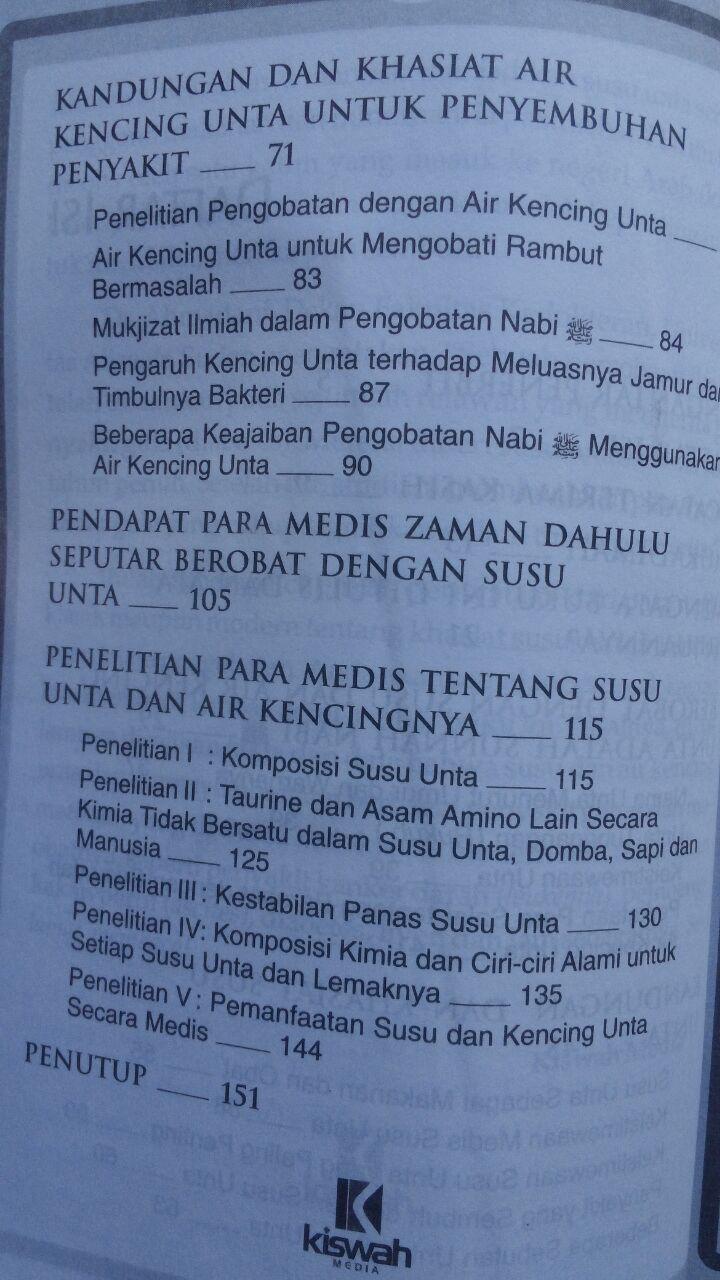 Buku Terapi Susu Unta 27.000 15% 22.950 Kiswah Media Syihab Al-Badri Yasin isi 2