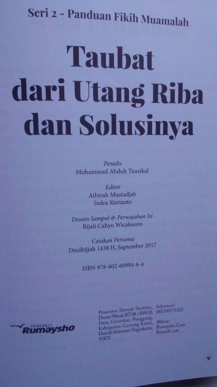 Buku Fikih Muamalah Taubat Dari Utang Riba Dan Solusinya 125.000 20% 100.000 Rumaysho isi