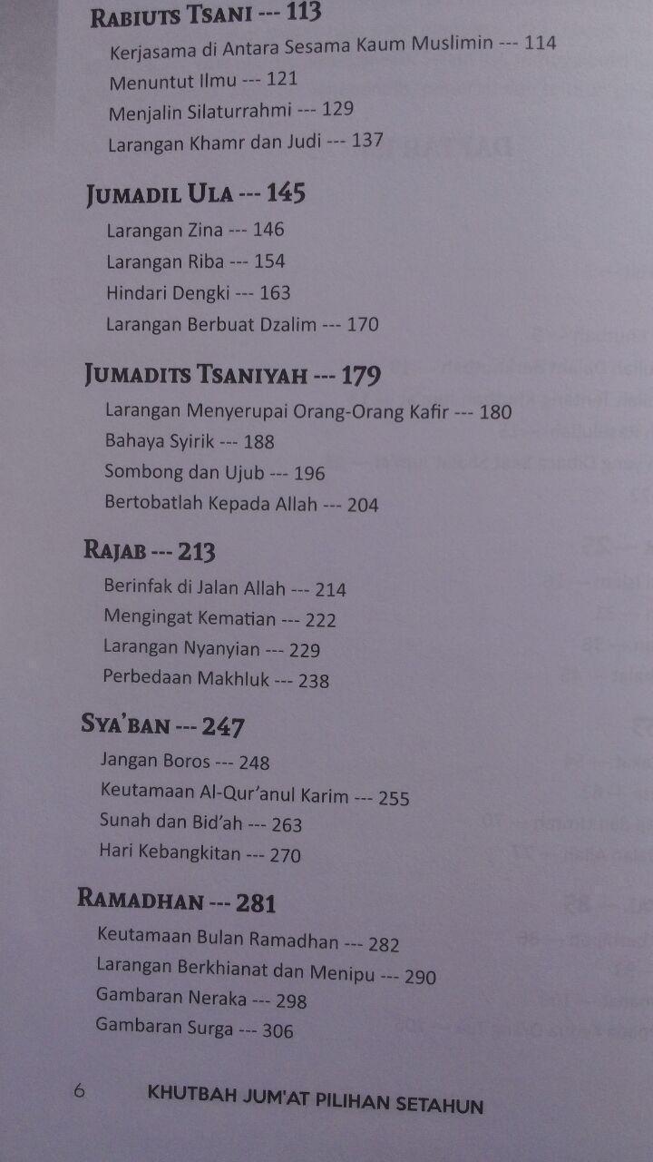Buku Khutbah Jum'at Pilihan Setahun Lengkap 7 In 1 129.000 20% 103.200 Fatiha Abu Bakar Jabir Al-Jazairi isi 2