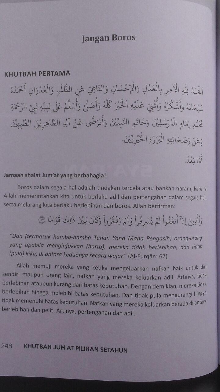 Buku Khutbah Jum'at Pilihan Setahun Lengkap 7 In 1 129.000 20% 103.200 Fatiha Abu Bakar Jabir Al-Jazairi isi 3