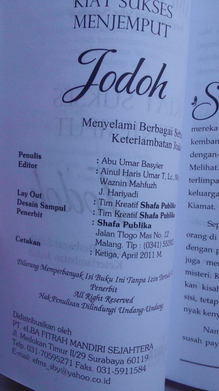 Buku Kiat Sukses Menjemput Jodoh 20.000 15% 17.000 Shafa Publika Abu Umar Basyier isi 2