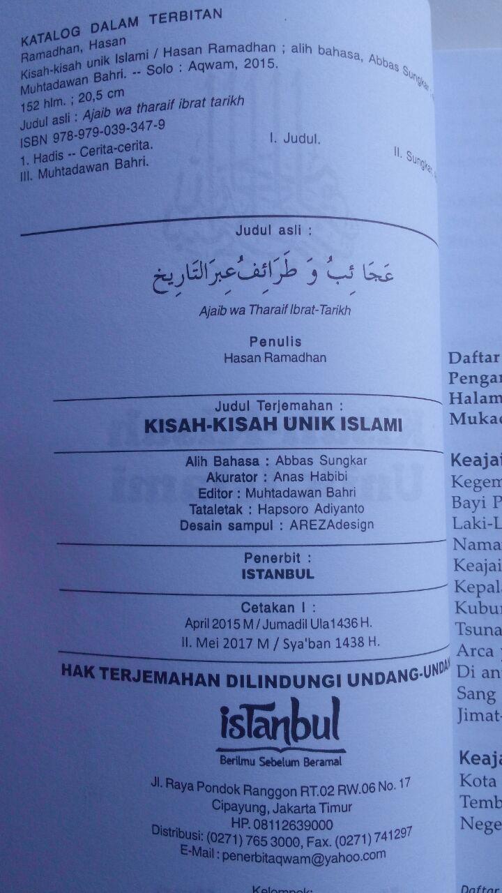 Buku Kisah-Kisah Unik Islami 39.000 15% 33.150 Istanbul Hasan Ramadhan isi