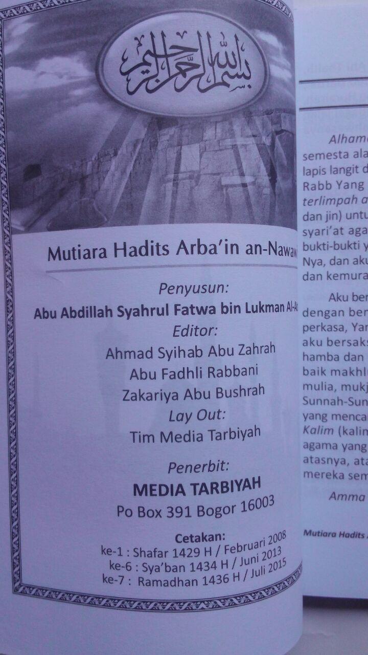 Buku Mutiara Hadits Arbain 42 Hadits Pondasi Agama 17.000 15% 14.450 Media Tarbiyah Abu Abdillah Syahrul Fatwa Al-Atsari isi 2