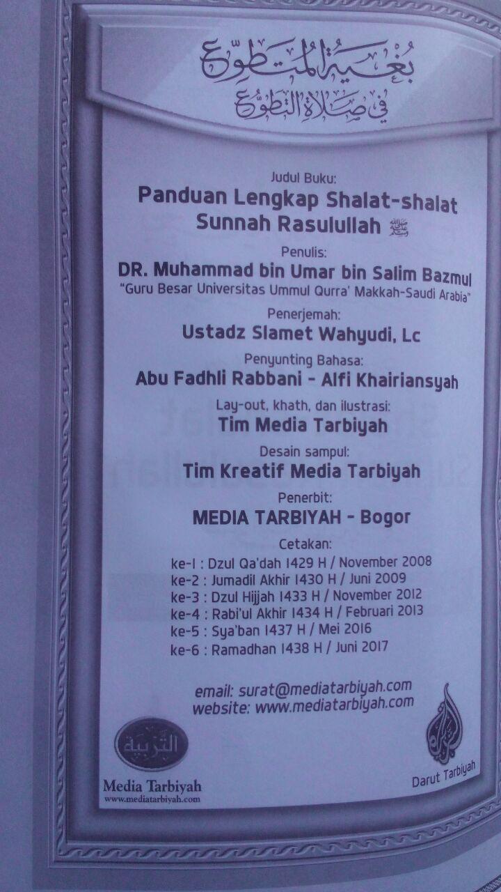 Buku Panduan Lengkap Shalat-Shalat Sunnah Rasulullah 45.000 15% 38.250 Media Tarbiyah Muhammad bin Umar Bazmul isi 2