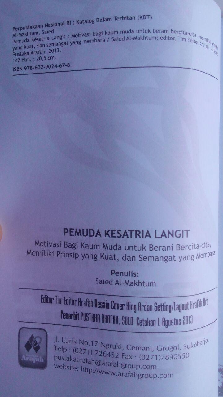 Buku Pemuda Kesatria Langit 24.000 15% 20.400 Pustaka Arafah Saied Makhtum isi 2