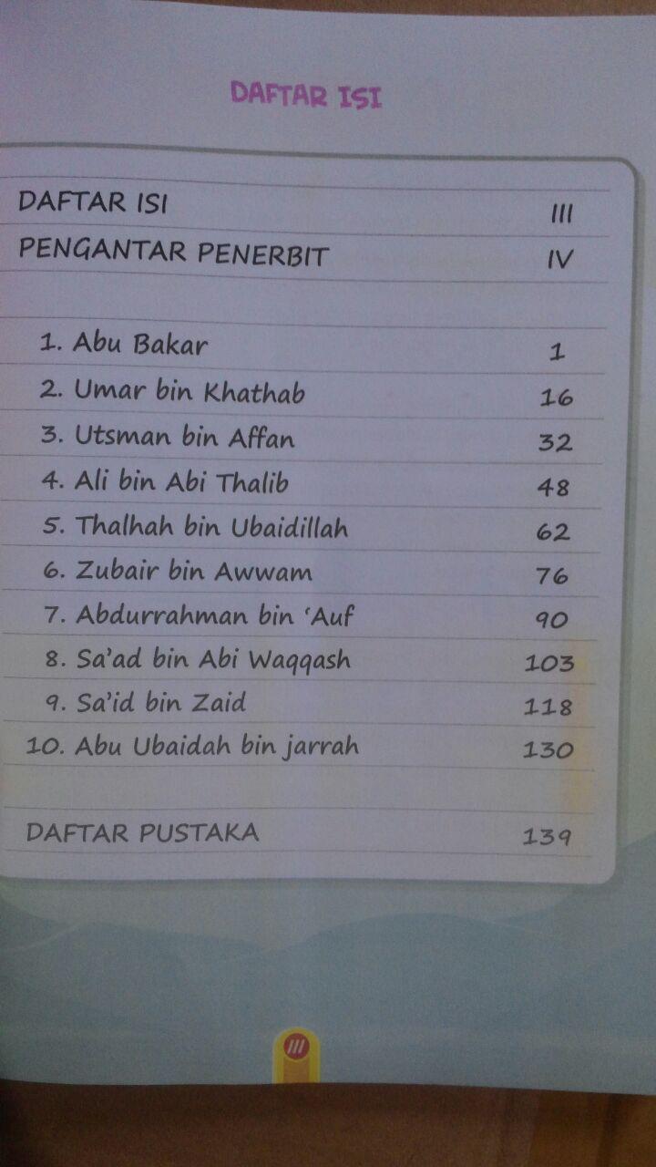 Buku Anak 10 Sahabat Yang Dijamin Masuk Surga 69.000 20% 55.200 Fatiha Kids Farvin Sabilla Matin isi 2