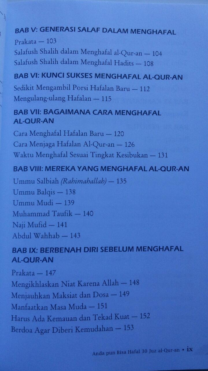 Buku Anda Pun Bisa Hafal 30 Juz Al-Qur'an 30.000 15% 25.500 Pustaka Imam Asy-Syafi'i Zakariyal Anshari isi 2