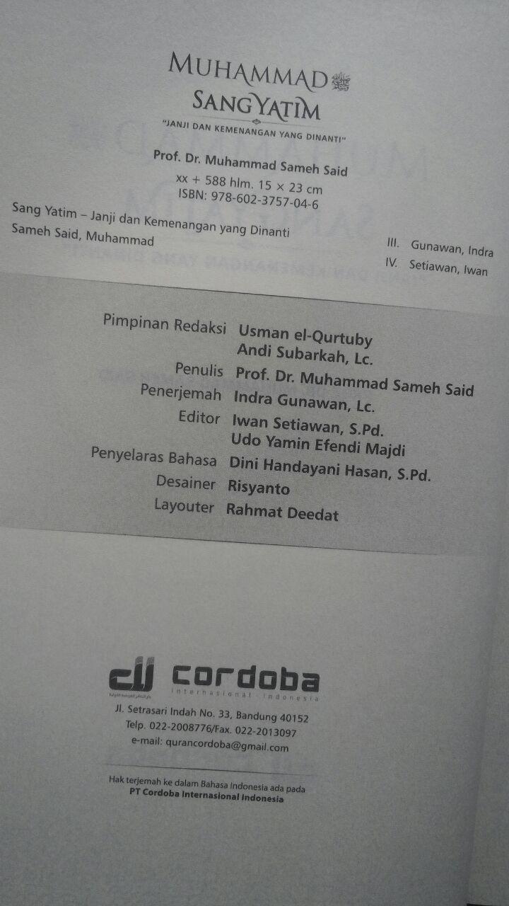 Buku Muhammad Sang Yatim Janji Dan Kemenangan Yang Dinanti 99.000 20% 79.200 Cordoba Muhammad Sameh Said isi 2