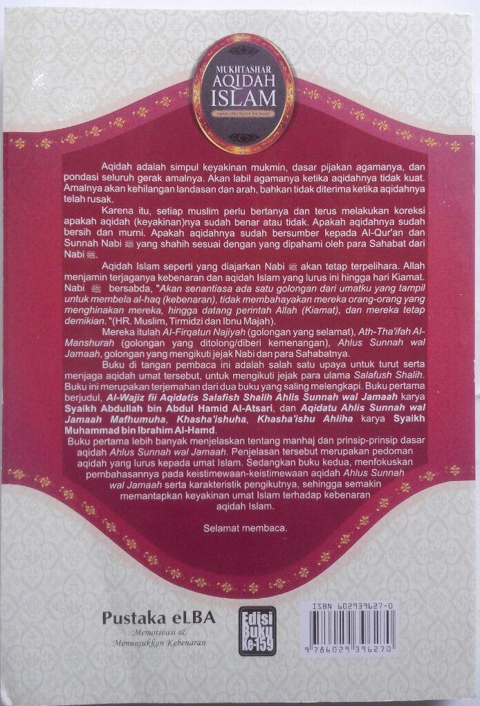 Buku Mukhtashar Aqidah Islam Aqidah Ahlus Sunnah 89.000 20% 71.200 Pustaka Elba Abdullah bin Abdul Hamid, Muhammad bin Ibrahim Al-Hamd isi cover