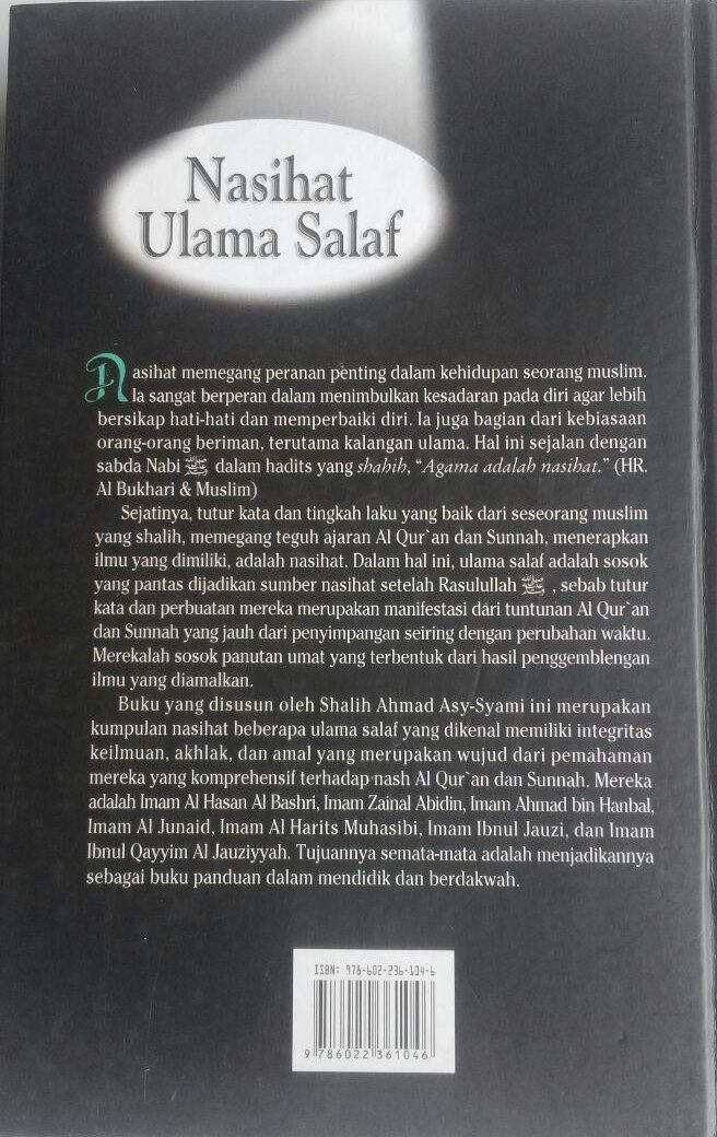 Buku Nasihat Ulama Salaf 207.000 20% 165.600 Pustaka Azzam Shalih Ahmad Asy-Syami cover