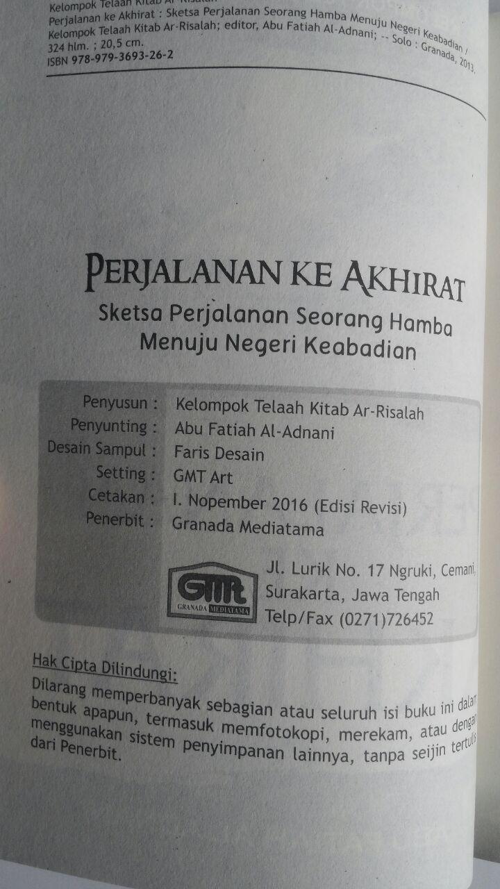 Buku Perjalanan Ke Akhirat 50.000 20% 40.000 Granada Mediatama Abu Fatiah Al Adnani isi