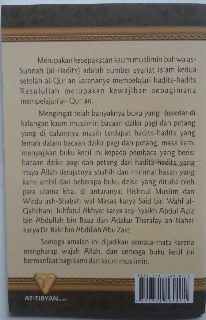 Buku Saku Dzikir Pagi Petang Dan Shalat Fardhu Transliterasi 5.000 15% 4.250 Pustaka At-Tibyan Muhammad Yusran Anshar cover