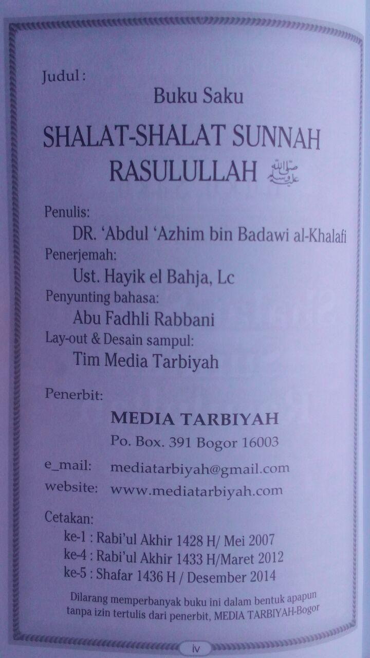 Buku Saku Shalat-Shalat Sunnah Rasulullah 12.000 15% 10.200 Media Tarbiyah Abdul Adzim bin Badawi Al-Khalafi isi