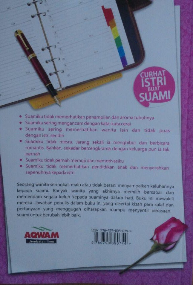 Buku Suamiku Dengarkan Curahan Hatiku Curhat Istri Buat Suami 33.000 15% 28.050 Aqwam Isham Muhammad Syarif cover