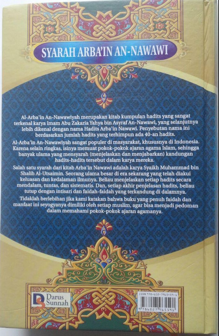 Buku Syarah Arbain An-Nawawi Penjelasan Hadits Pokok 90.000 20% 72.000 Darus Sunnah Muhammad bin Shalih Al-Utsaimin cover 2