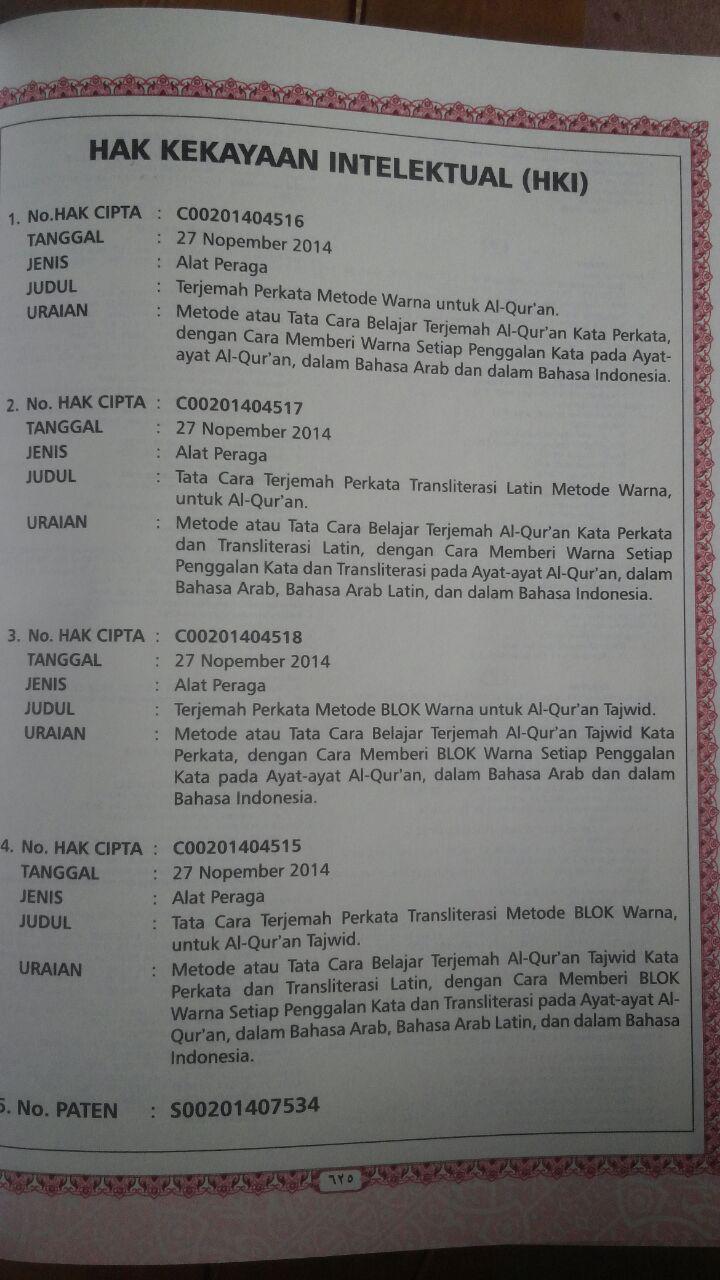 AQ154 Al-Quran Al-Hijr Terjemah Perkata Dua Warna Transliterasi A5 76.000 15% 64.600 Cordoba isi 2