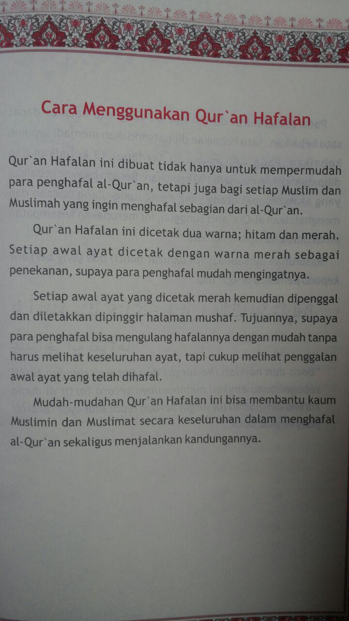 AQ156 Qur'an Hafalan Dan Terjemahan Ukuran A5 75.000 15% 63.750 Almahira isi 2