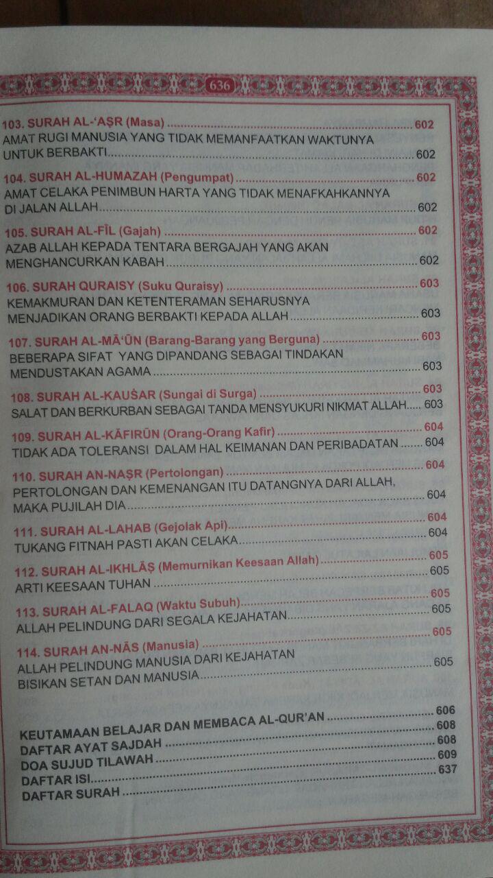 AQ157 Al-Qur'an Mushaf Al-Kamil Dan Terjemahnya A6 38.000 15% 32.300 Darus Sunnah isi