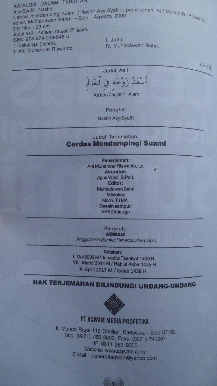 BK2969 Buku Cerdas Mendampingi Suami 55.000 20% 44.000 Aqwam Nashir Asy-Syafi'i isi