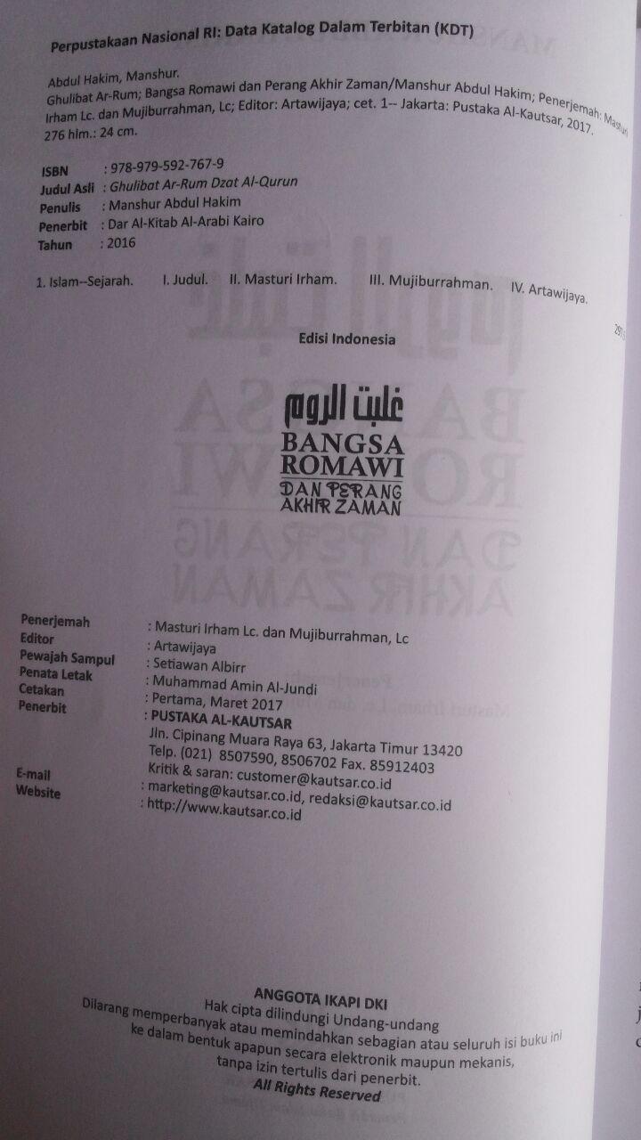 Buku Bangsa Romawi Dan Perang Akhir Zaman 58.000 20% 46.400 Pustaka Al-Kautsar Manshur Abdul Hakim isi 2