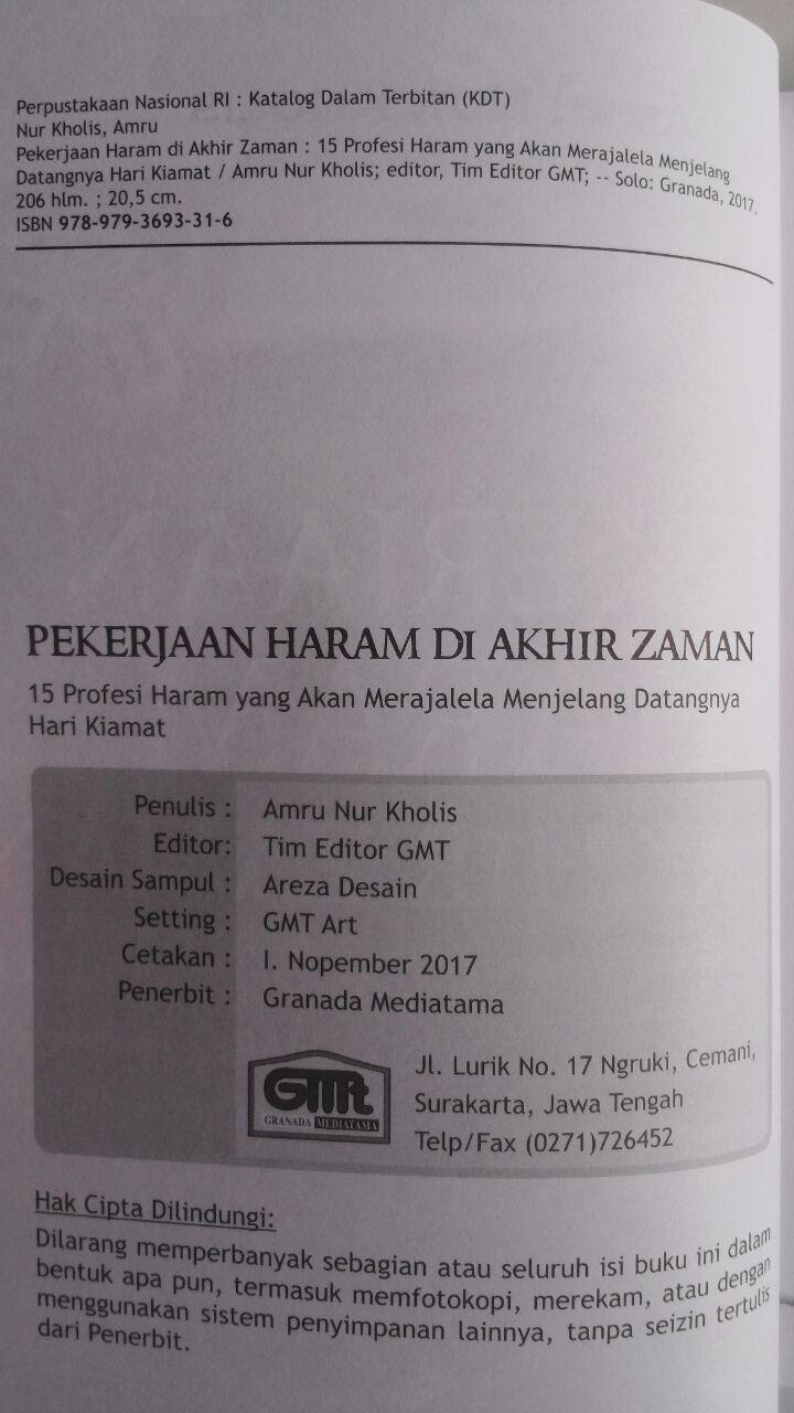 Buku Pekerjaan Haram Di Akhir Zaman 15 Profesi Haram 42,000 15% 35,700 Granada Mediatama isi
