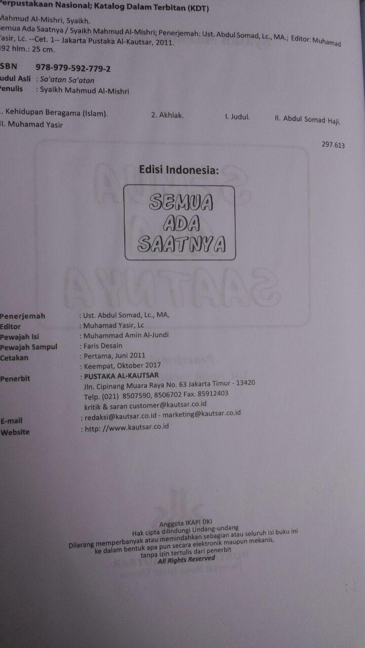 Buku Semua Ada Saatnya Seni Menikmati Hidup Lebih Seimbang 85.000 20% 68.000 Pustaka Al-Kautsar Mahmud Al-Mishri isi 2